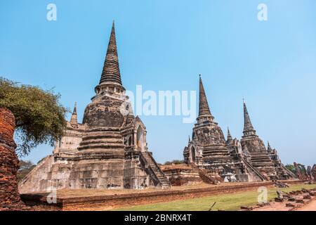 Name dieses Ortes 'Wat Phra Si Sanphet Tempel' der buddhistische Tempel in der Provinz Ayutthaya, Bangkok Stockfoto