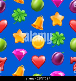 Vektor realistische Casino Symbole Muster oder Hintergrund Illustration Stock Vektor