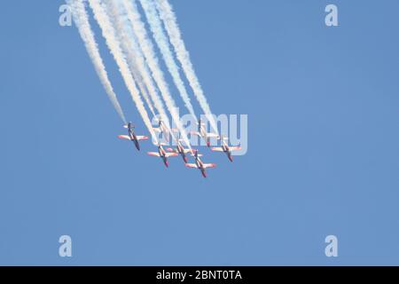 Serie 133 von 165 Santander Spanien Mai 30 2009 Tag der Streitkräfte Adler Patrol Patrulla Aguila Aerobatic Team Display Stockfoto