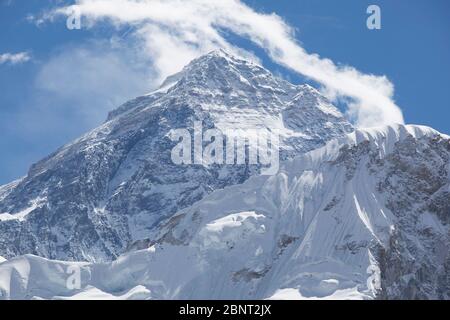 Mount Everest. Der höchste Berg der Welt 8848 Meter. Himalaya Mountain Range. Nepal. Stockfoto