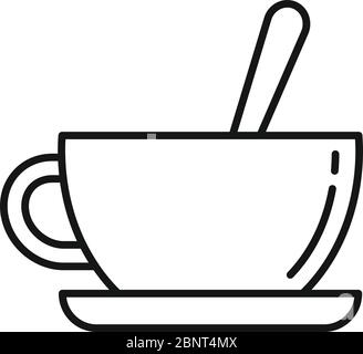 Symbol für eine Tasse Zucker. Umriss Zucker Tee Tasse Vektor-Symbol für Web-Design isoliert auf weißem Hintergrund Stock Vektor