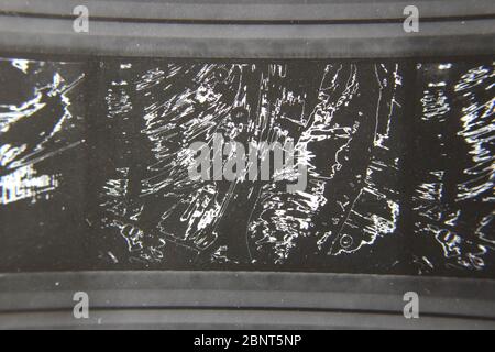 Feine 70er Jahre Vintage Kontakt Print schwarz-weiß extreme Fotografie eines abstrakten Stockfoto