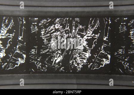 Feine 70er Jahre Vintage Kontakt Print schwarz-weiß extreme Fotografie eines abstrakten Stockfoto