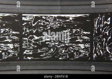 Feine 70er Jahre Vintage Kontakt Print schwarz-weiß extreme Fotografie eines abstrakten Stockfoto