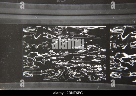 Feine 70er Jahre Vintage Kontakt Print schwarz-weiß extreme Fotografie eines abstrakten Stockfoto