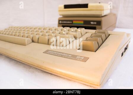 Commodore 64 Computer-Setup Stockfoto