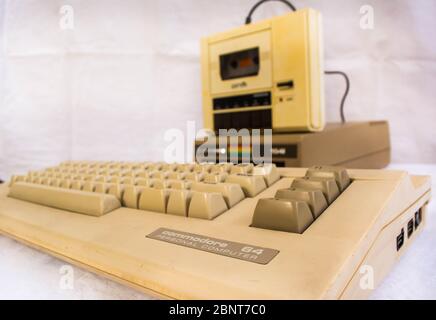 Commodore 64 Computer-Setup Stockfoto