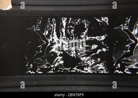 Feine 70er Jahre Vintage Kontakt Print schwarz-weiß extreme Fotografie eines abstrakten Stockfoto