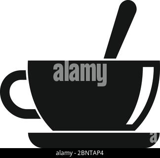 Symbol für Zucker in der Tasse. Einfache Illustration von Zucker in Tee Tasse Vektor-Symbol für Web-Design auf weißem Hintergrund isoliert Stock Vektor