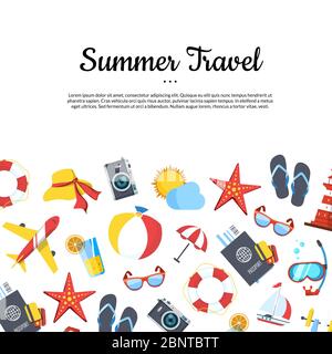 Vektor Reiseelemente Hintergrund mit Platz für Text Illustration Stock Vektor