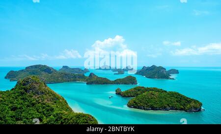 Landschaftsbild von Mu Koh Angthong, Samui Island, Surat Thani, Thailand Stockfoto