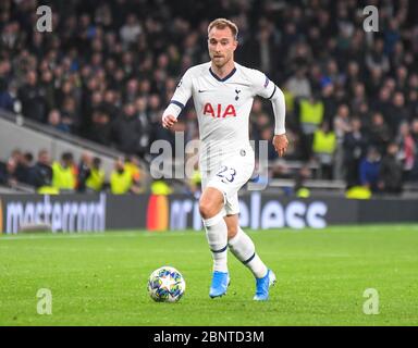 LONDON, ENGLAND - 1. OKTOBER 2019: Christian Eriksen aus Tottenham im Bild beim UEFA Champions League-Spiel der Gruppe B 2019/20 zwischen Tottenham Hotspur FC (England) und Bayern München (Deutschland) im Tottenham Hotspur Stadium. Stockfoto