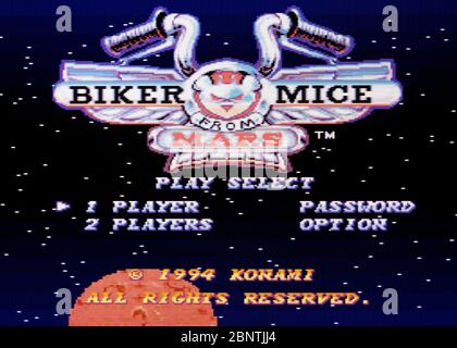 Biker Mäuse von Mars - SNES Super Nintendo - nur zur redaktionellen Verwendung Stockfoto