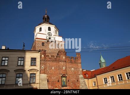 Krakauer Tor (Brama Krakowska) in Lublin. Polen Stockfoto