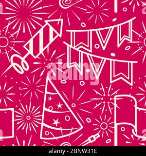 Rosa Party Feier nahtlosen Hintergrund. Vektorgrafik Stock Vektor