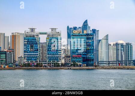 Busan, Südkorea 1/17/2020 Busan Gwangalli Beach oder Gwangan Beach Landscape Stockfoto