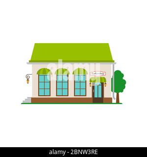 Barbershop flaches Stil-Symbol isoliert auf weiß. Vektorgrafik Stock Vektor