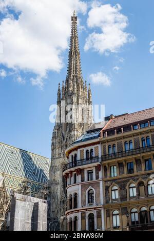 Wien, Österreich - 18. Juni 2018: Blick auf Stephansdom, Stephansplatz, Wiener Altstadt Stockfoto