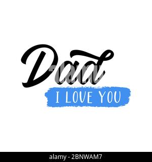 Hand skizziert Papa Ich liebe dich zitieren als Logo. Stock Vektor
