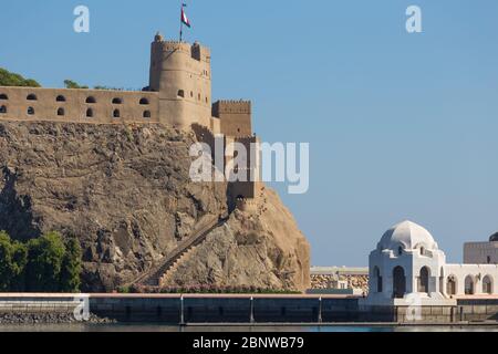 Fort Al-Jalali und Sultan Palast in Maskat, in Oman Stockfoto