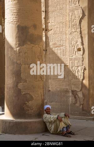 Hausmeister, Tempel von Sobek und Haroeris, Kom Ombo, Ägypten Stockfoto