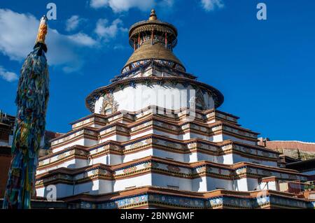 Kumbum chörte im Kloster Paelkhor Pelkhor Chode, Gyantse, Gyangze, Tibet, China. Pelkor Chode Kloster liegt im Nordosten von Gyantse bei 3 Stockfoto