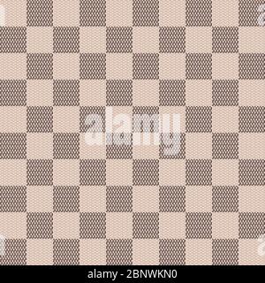 Nahtloses Schachbrett-Muster. Kontrast und helle Mosaik Dekoration für Design, Kunst, Drucke, Tapete, Kulissen. Mit hellbraunen Farben. Stockfoto
