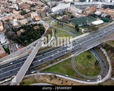 Strassenknoten in Horta Ronda de dalt, Barcelona Katalonien Spanien Stockfoto