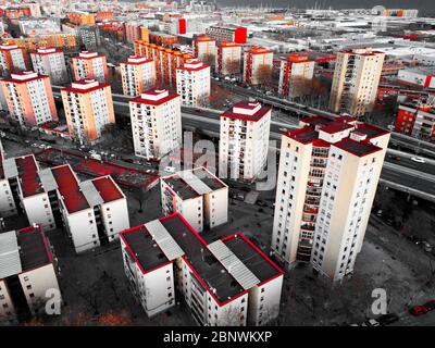 San Roque Slum in Badalona Luftaufnahme Barcelona Katalonien Spanien Stockfoto