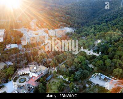 Park Labyrinth oder Laberint d'Horta Luftaufnahme Barcelona Katalonien Spanien Stockfoto