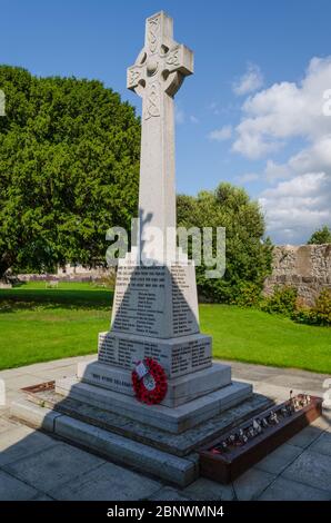 Abergele, Großbritannien: 19. August 2019: Abergele war Memorial auf dem Gelände der St. Michael's Church, erinnert an Männer, die während des Ersten Weltkriegs und World Wa starben Stockfoto