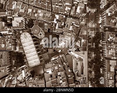 Luftaufnahme der Basilika Santa Maria del Pi Basilische Kirche Barcelona Katalonien Spanien Stockfoto