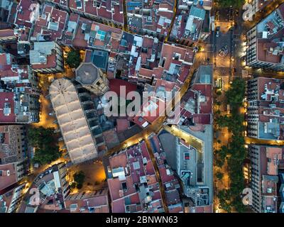 Luftaufnahme der Basilika Santa Maria del Pi Basilische Kirche Barcelona Katalonien Spanien Stockfoto