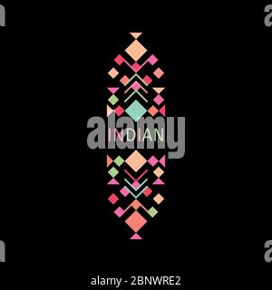 Indisches buntes Logo mit geometrischen Formen. Vektorgrafik Stock Vektor