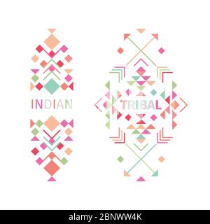 Tribal Logo auf weißem Hintergrund isoliert gesetzt. Vektorgrafik Stock Vektor