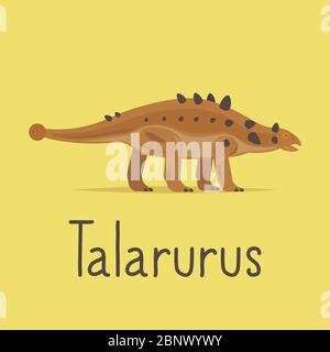 Talarurus Dinosaurier bunte Karte für Kinder spielen Vektor-Illustration Stock Vektor