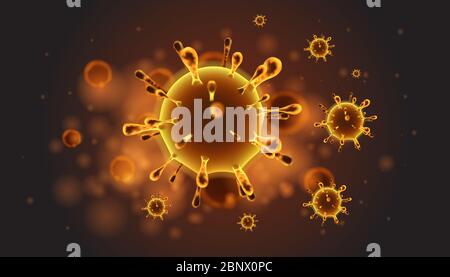 Coronavirus Covid-19 oder ncov Ausbruch Konzept Hintergrund Design. Stockfoto