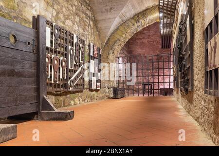 Folterkammer des Schlosses Eger in Ungarn Stockfoto