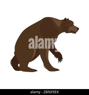 Prähistorische Tiere. Vektor Cartoon alten Säugetier Eiszeit ausgestorben Tier, Bär Stock Vektor