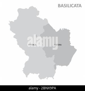 Karte der Region Basilicata Stock Vektor