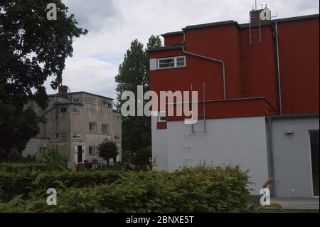 Die 1922 ersichtete und unter Denkmalschutz stehende Wohnsiedlung Siedlung Neu-Jerusalem im Ortsteil Staaken an der Heerstraße in Berlin-Spandau. Stockfoto