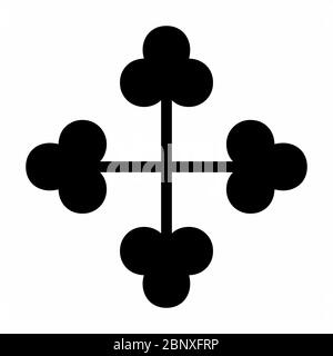 Vierfach-Sternsymbol mit Clubabzeichen Stock Vektor