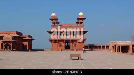 Beeindruckender mughal Palast aus dem 16. Jahrhundert - Fatehpur Sikri - Indian UNESCO World Heritage Site Stockfoto