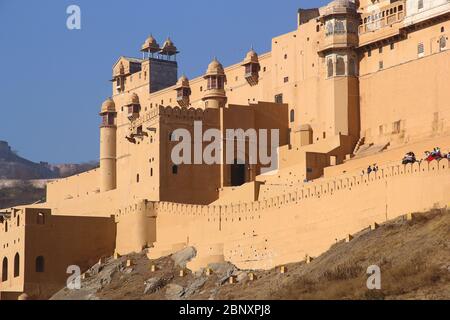 Beeindruckend in der Nähe von Jaipur Amber Fort Stockfoto