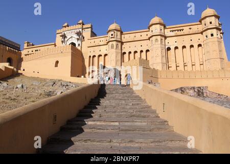 Beeindruckend in der Nähe von Jaipur Amber Fort Stockfoto