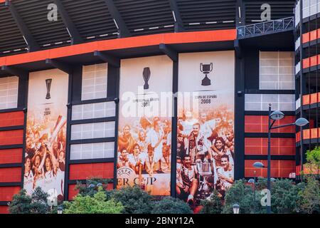 Valencia, Spanien: 14. Juni 2015 -Mestalla Stadion, oft nur Mestalla, ist ein Fußballstadion in Valencia, Spanien. Stockfoto
