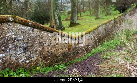 Appuldurcombe haha trennt den Park vom Vergnügungsgelände Stockfoto