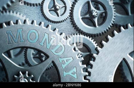 Textzeichen, das Montag anzeigt. Businessfototext am Tag der Woche nach Sonntag und vor dem Dienstagstag des Mondes Stockfoto
