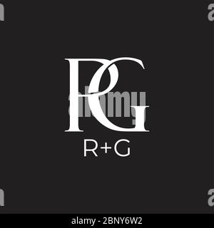 Abstrakter Buchstabe rg verknüpfte überlappende Design Logo Vektor Stock Vektor