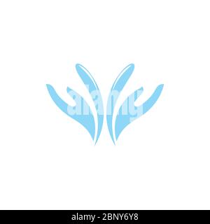 Logo-Vektor für Wasserhandpflege Stock Vektor
